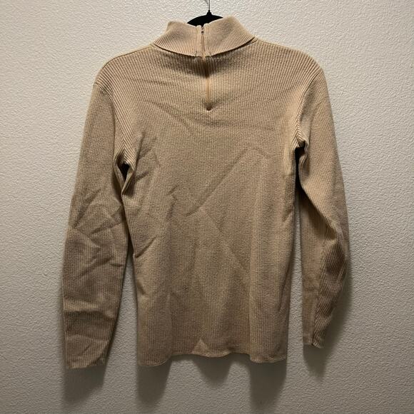 Pendleton Woolen Mills Sweater Cream Long Sleeve Vintage Turtleneck Pullover S - Picture 4 of 5